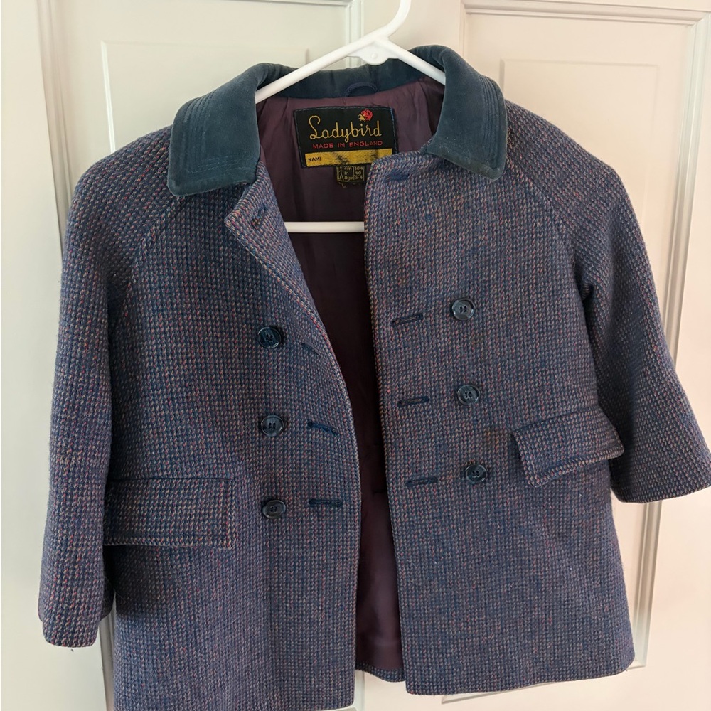 Vintage Ladybird Made in England Children’s Coat – Wool Blend – Size 3–4